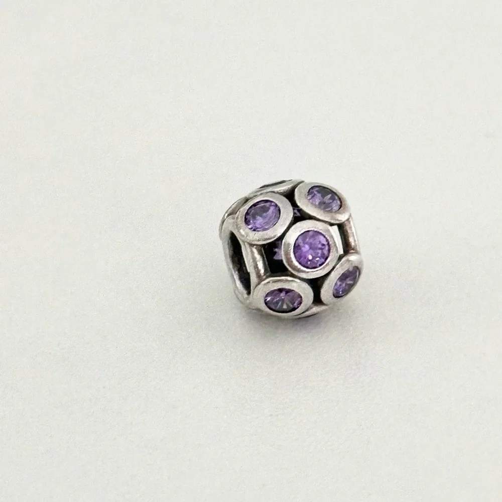 Pandora Purple CZ Whimsical Lights Sparkly Rare Retired Bead Charm